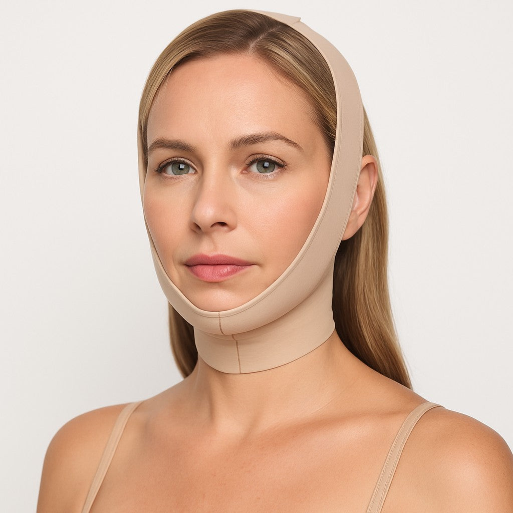 Mujer usando la Banda Sculpt beige, vista de frente
