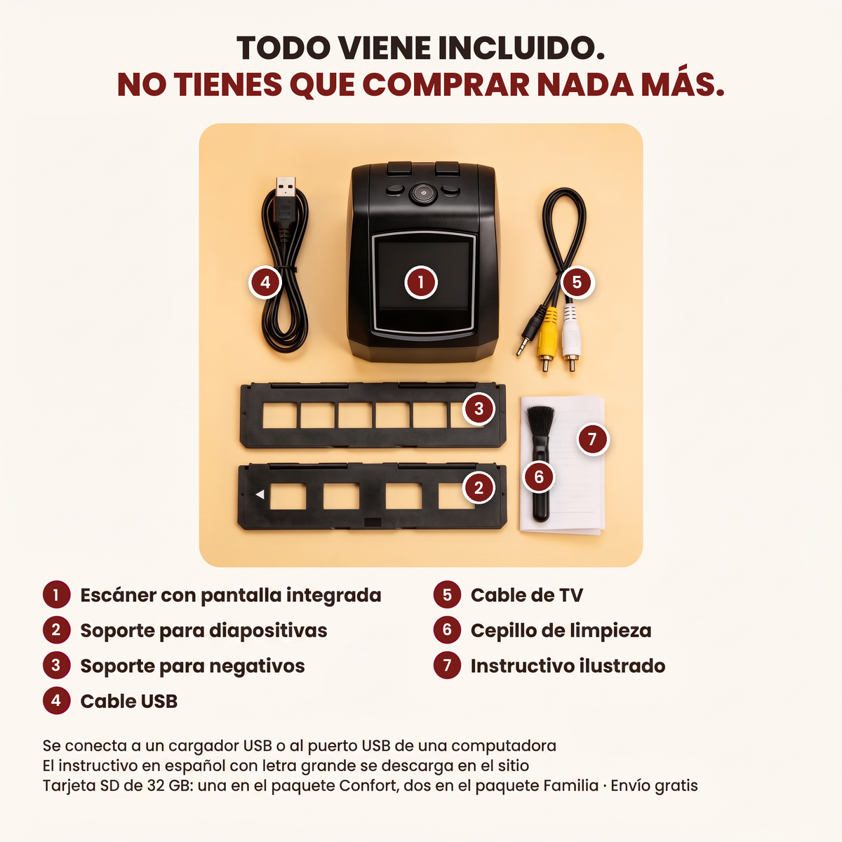 Todo viene incluido en la caja