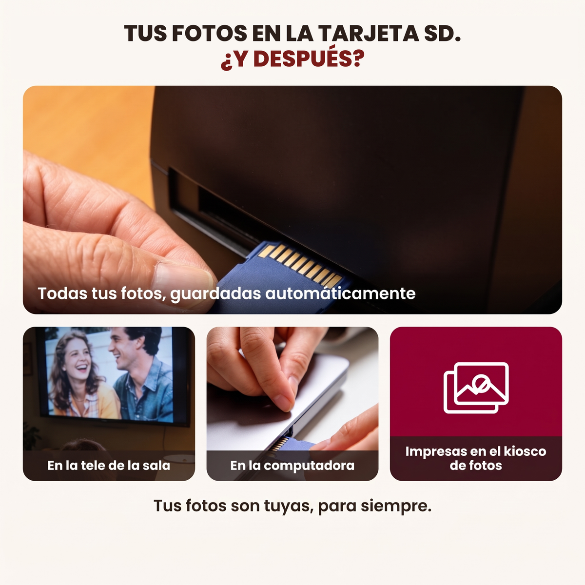 Tus fotos en la tarjeta SD y después