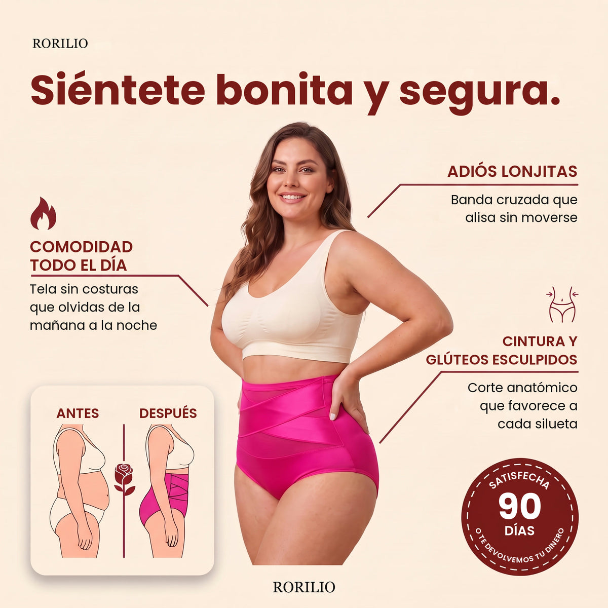 Calzón Faja Sculpt 360°: comodidad, banda cruzada y cintura esculpida